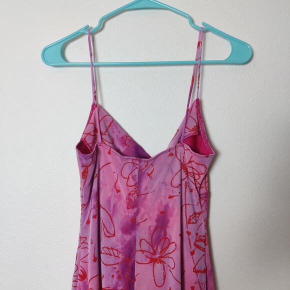Vtg Y2K Hourglass Pink Floral Fairy Babydoll Sparkle Midi Mesh Slip Dress XS / S - Picture 5 of 11